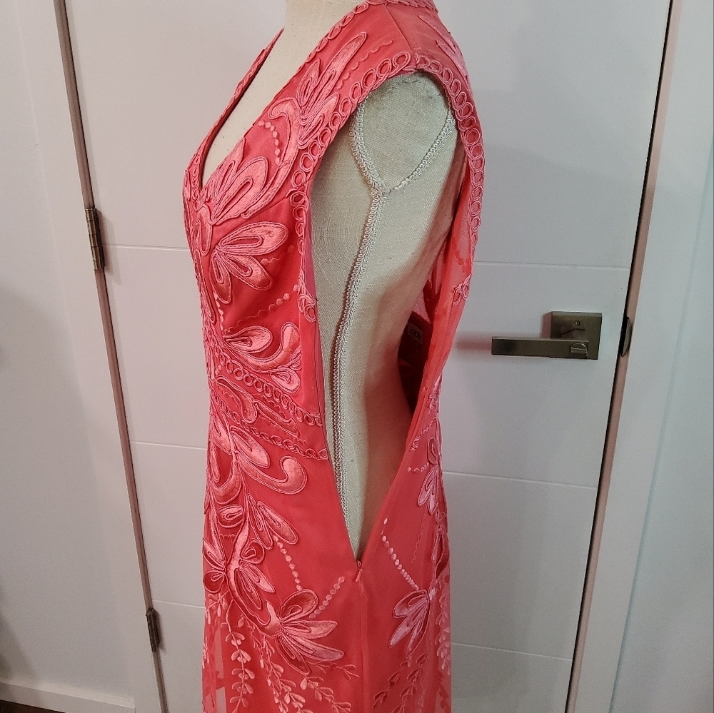 Cache Embroidered Mesh Mini Dress Size 10 - Picture 7 of 14